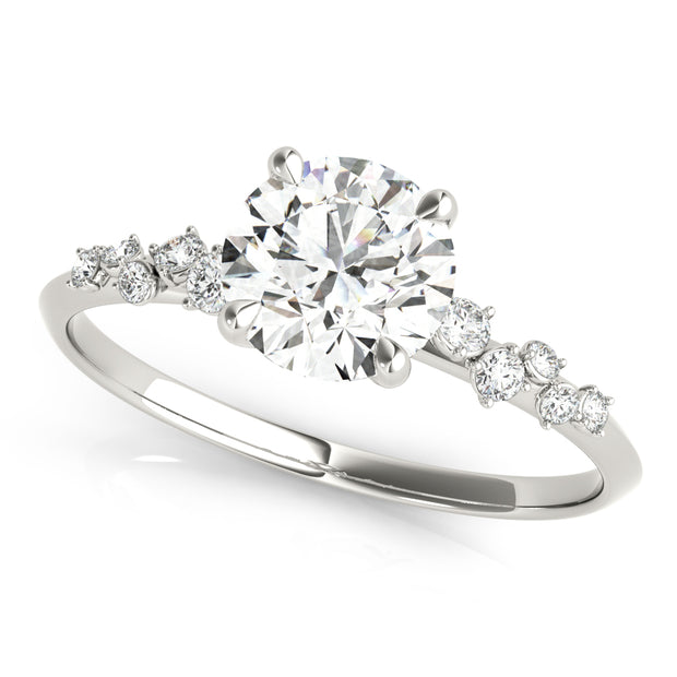 Single Row Diamond Engagement Ring