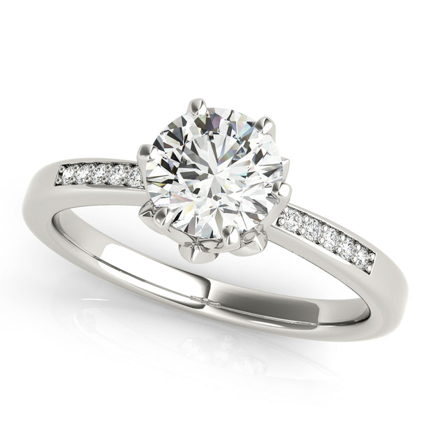 Single Row Diamond Engagement Ring