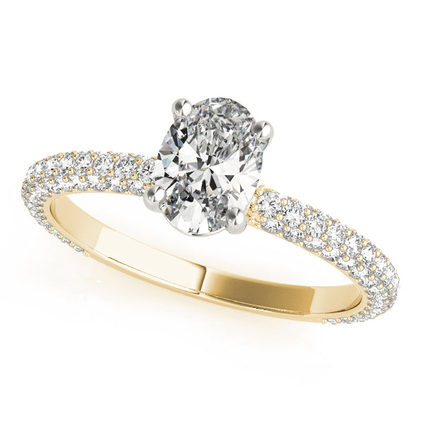PAVE ENGAGEMENT RING WITH OVAL CENTER
