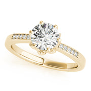 Single Row Diamond Engagement Ring