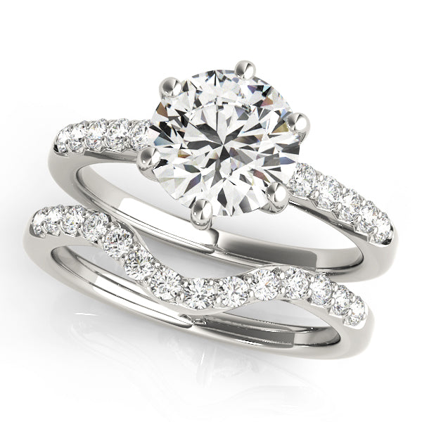 Single Row Diamond Engagement Ring