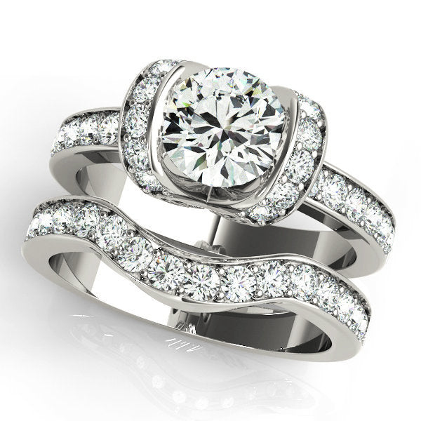 Single Row Diamond Engagement Ring