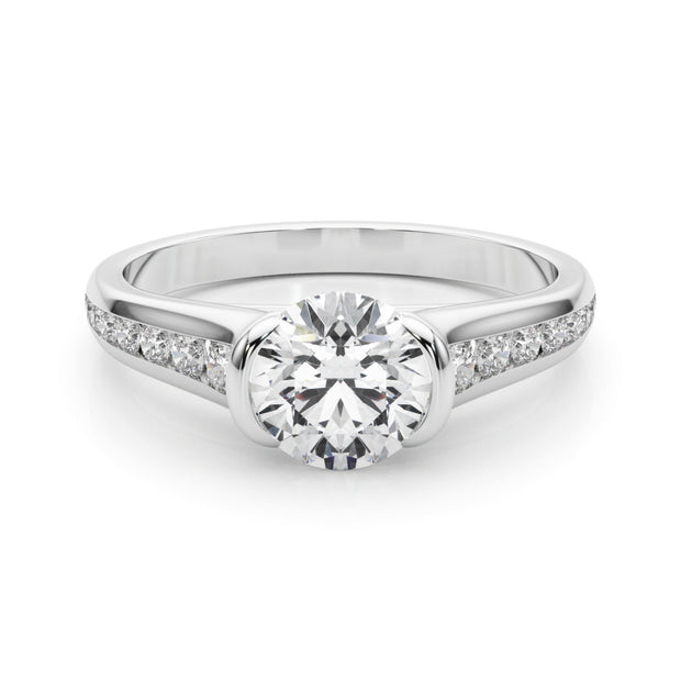 Single Row Diamond Engagement Ring