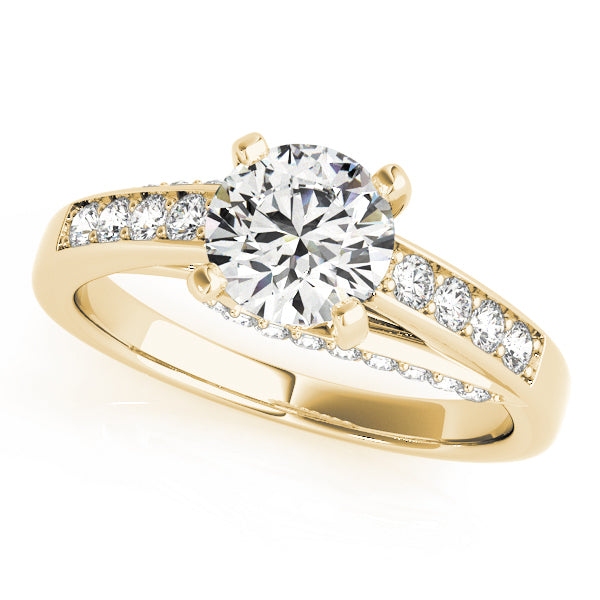 Single Row Diamond Engagement Ring