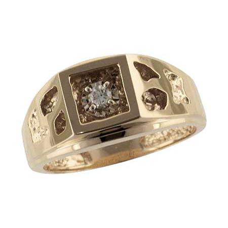 10KT Gold Mens Diamond Ring