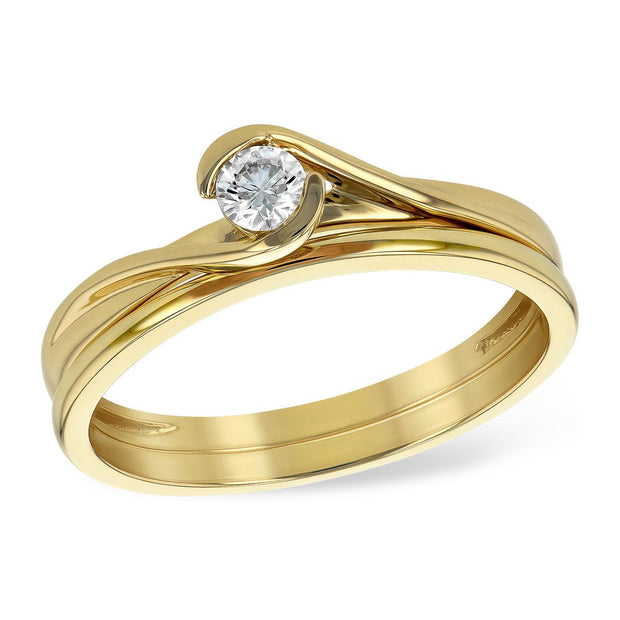 14KT Gold Two-Piece Wedding Set