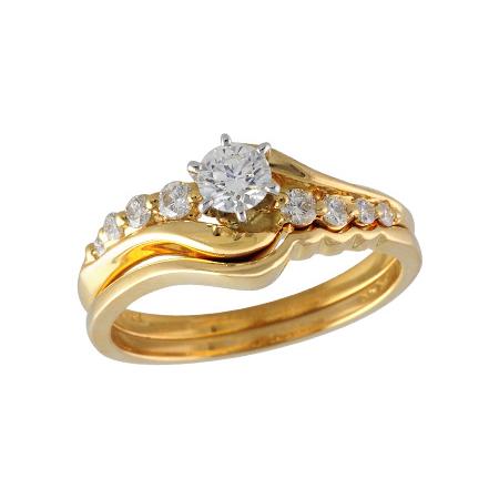 14KT Gold Two-Piece Wedding Set