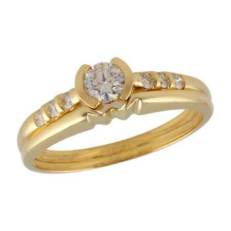 14KT Gold Two-Piece Wedding Set