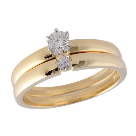 14KT Gold Two-Piece Wedding Set