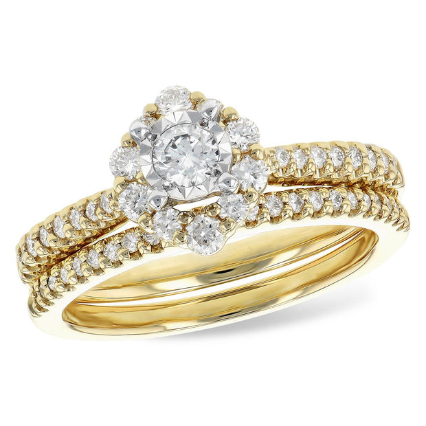 14KT Gold Two-Piece Wedding Set