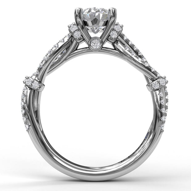 Interwoven Engagement Ring with Delicate Diamond Accents